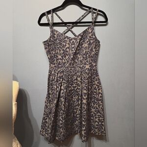 Strappy Blue Printed Dress